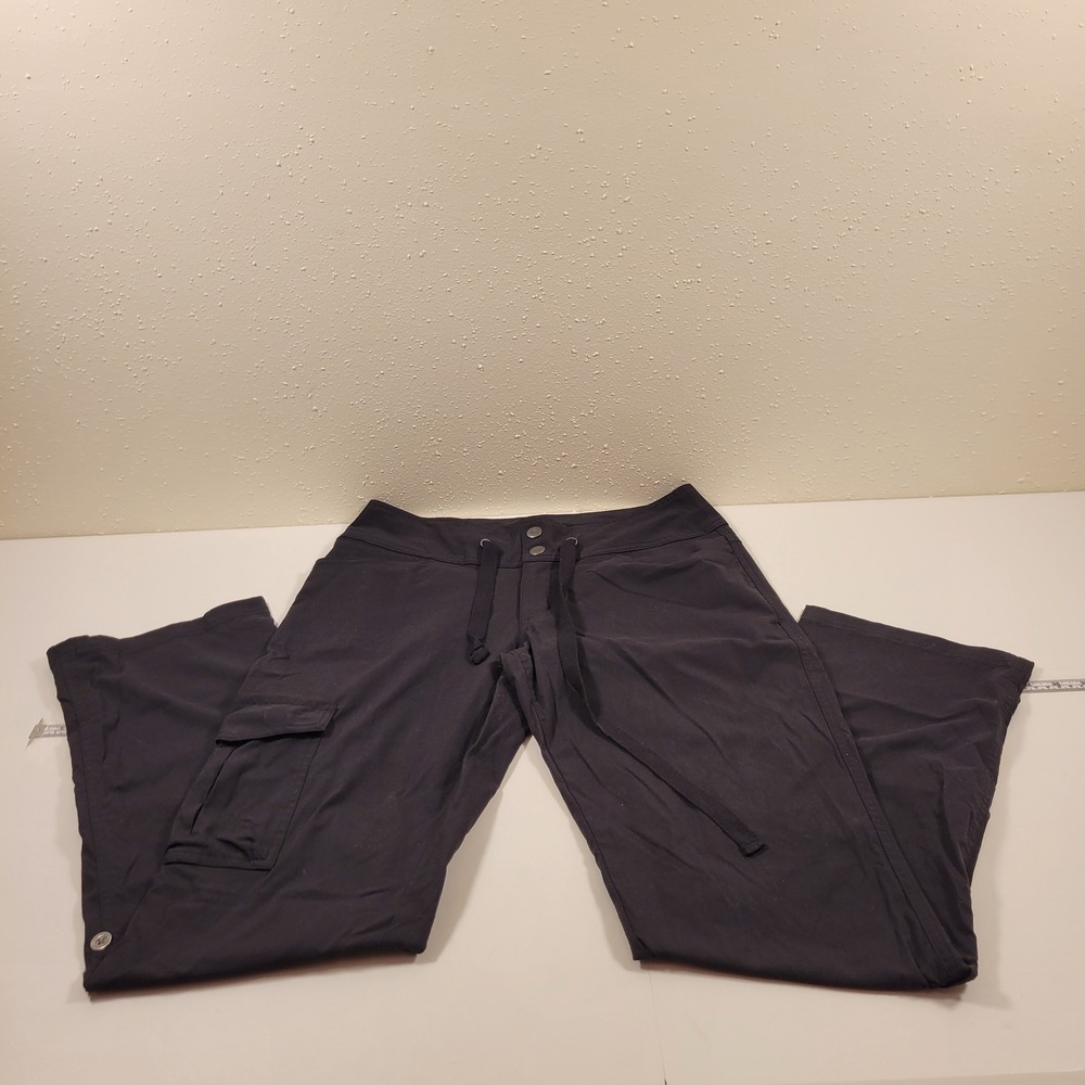 Columbia Cargo Pants Womens 8 Black Excellent Omni-Shield Roll Up Hiking Outdoor
